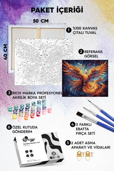 Anka Kuşu Sayılarla Boyama Seti