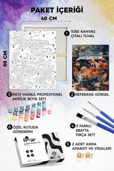 Akvaryum Sayılarla Boyama Seti