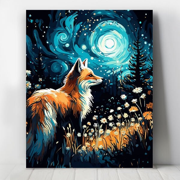 Yıldızlı Gecede Tilki Sayılarla Boyama Seti