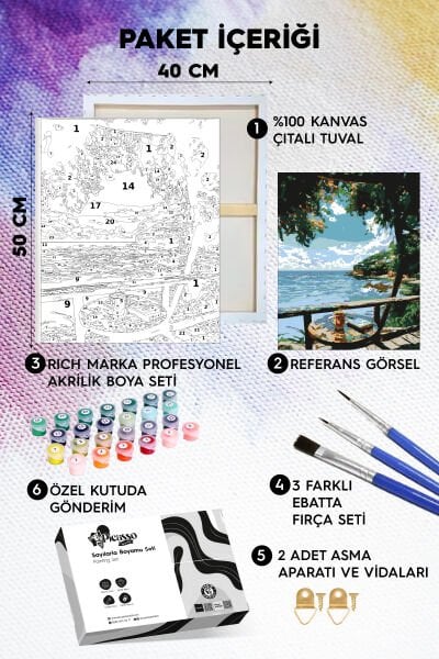 Dalgalar Ve Satırlar Sayılarla Boyama Seti