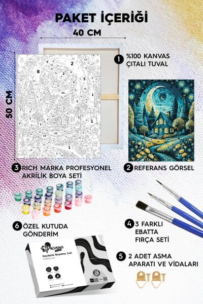 Gecenin Rengi Sayılarla Boyama Seti