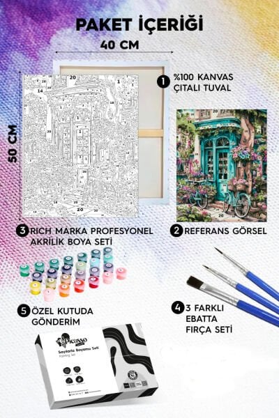 Çiçekci Dükkanı Sayılarla Boyama Seti