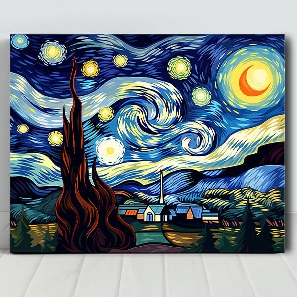 Yıldızlı Gece Sayılarla Boyama Seti