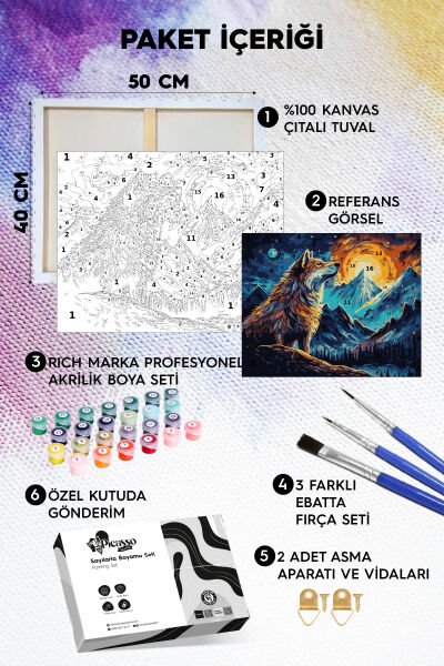 Fantastik Kurt Sayılarla Boyama Seti