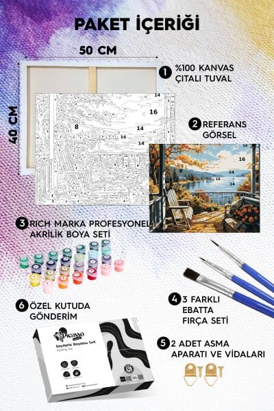 Huzurlu Göl Kenarı Sayılarla Boyama Seti