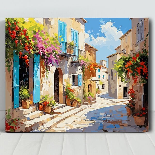 Çiçekli Evler Sayılarla Boyama Seti