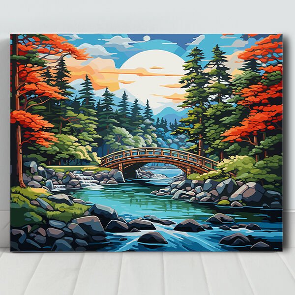 Ahşap Köprü Sayılarla Boyama Seti