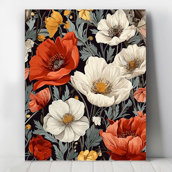 Büyüleyici Çiçekler Sayılarla Boyama Seti