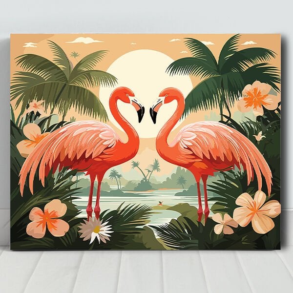 Flamingolar Sayılarla Boyama Seti