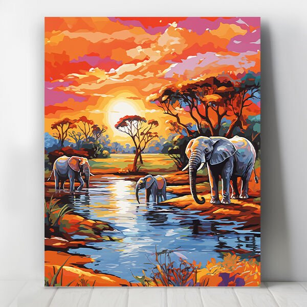 Fil Ailesi Sayılarla Boyama Seti