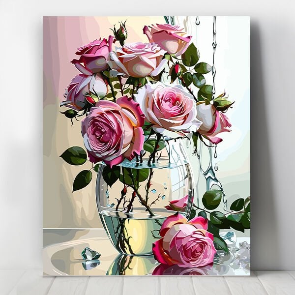 Vazoda Güller Sayılarla Boyama Seti