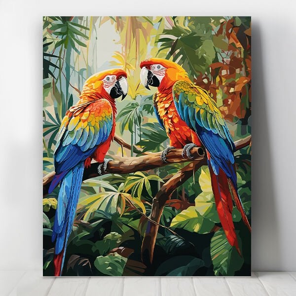 Papağanlar Sayılarla Boyama Seti