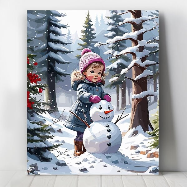 Kardan Adam Ve Küçük Kız Sayılarla Boyama Seti