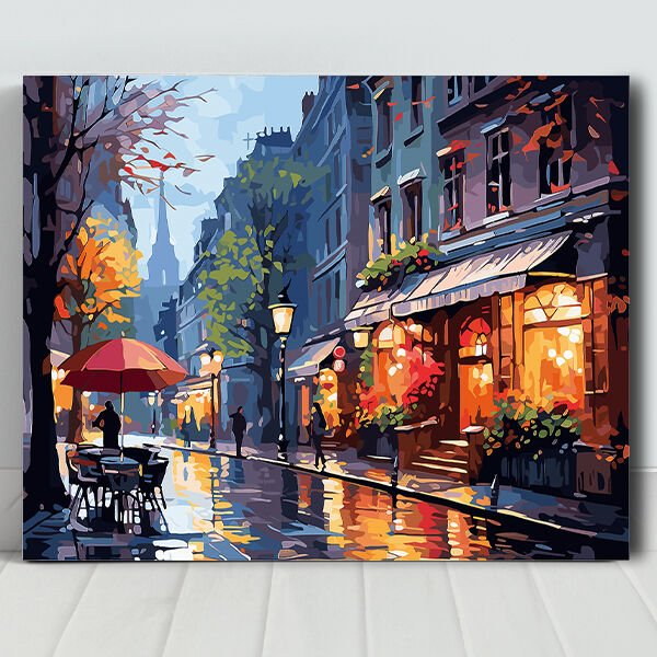 Pariste Gece Sayılarla Boyama Seti