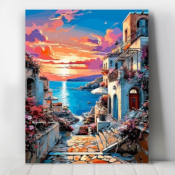 Günbatımı Sayılarla Boyama Seti