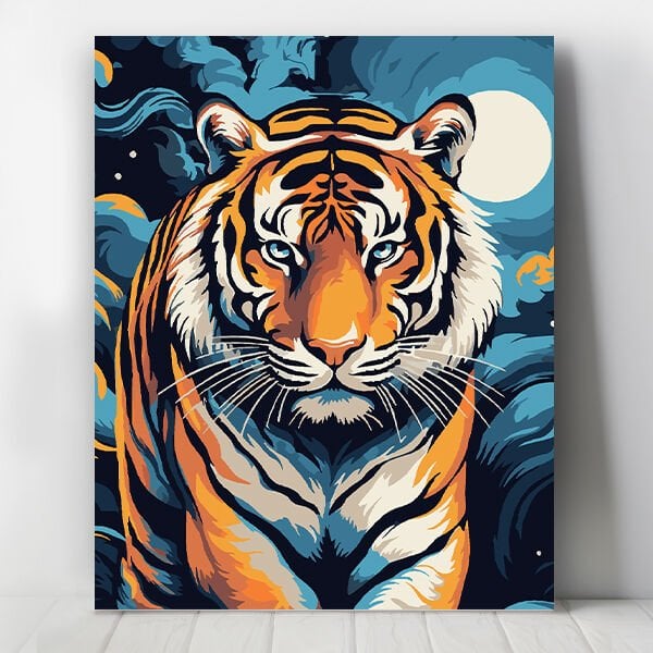 Renkli Gecede Kaplan Sayılarla Boyama Seti