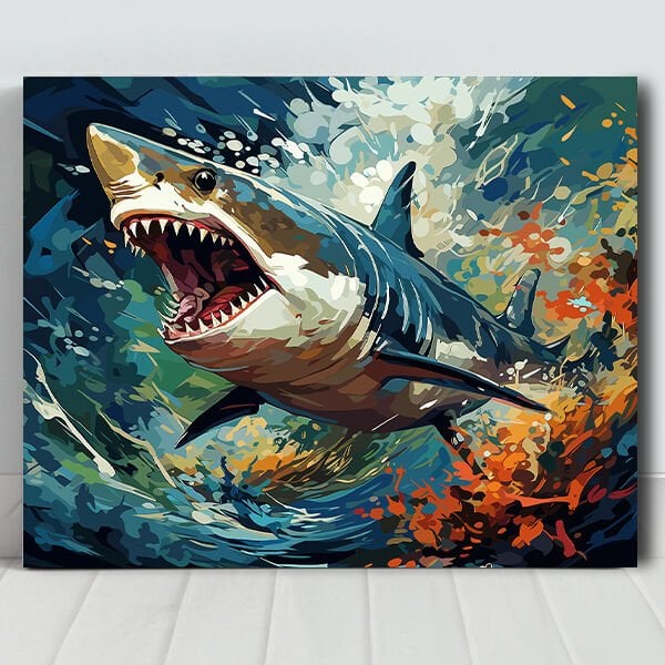 Köpek Balığı Sayılarla Boyama Seti