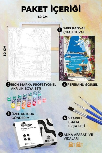 Denizin Huzuru Sayılarla Boyama Seti