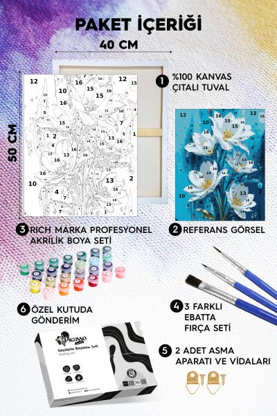 Kardelen Çiçeği Sayılarla Boyama Seti