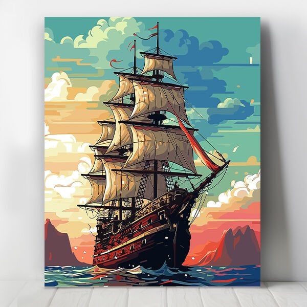 Korsan Gemisi Sayılarla Boyama Seti