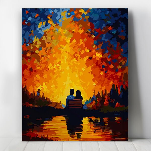 Sevgililer GünBatımı Sayılarla Boyama Seti