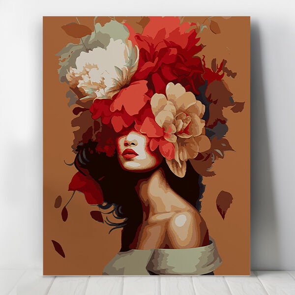 Çiçek Açan Kadın Sayılarla Boyama Seti