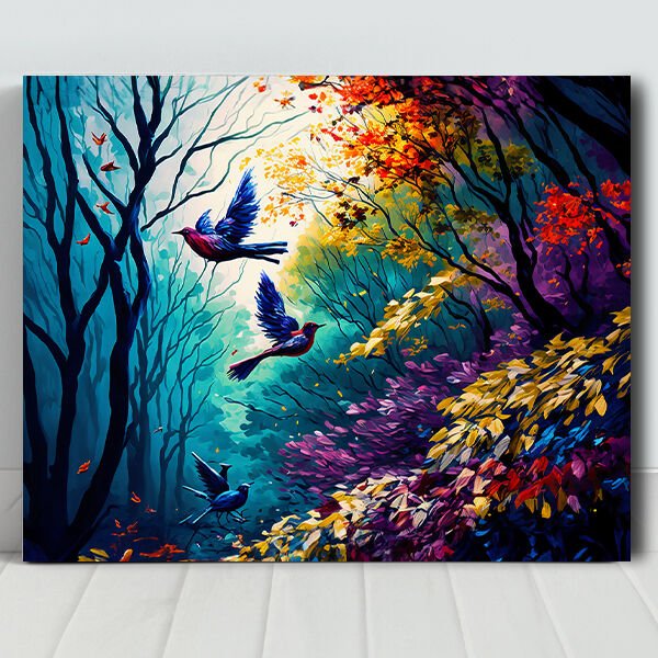 Büyüleyici Orman Ve Kuşlar Sayılarla Boyama Seti