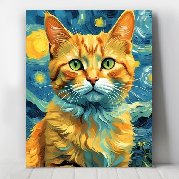 Leo Ve Yıldızlı Gece Sayılarla Boyama Seti