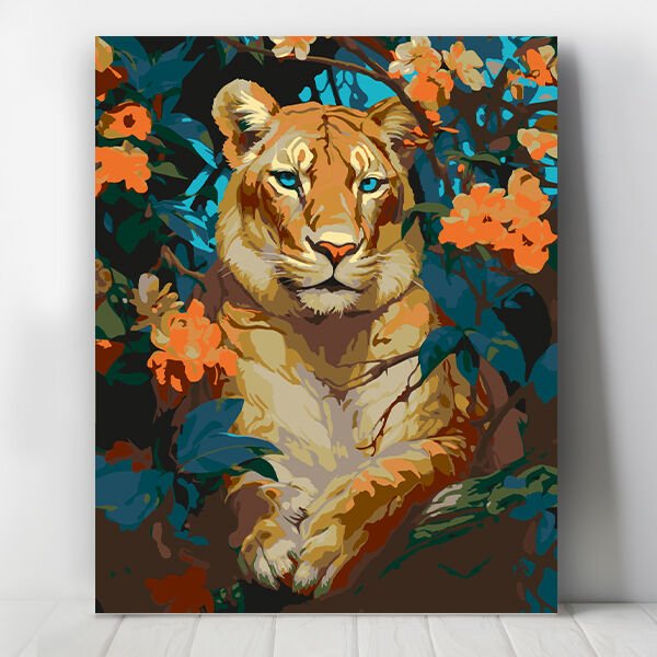 Dişi Aslan Sayılarla Boyama Seti