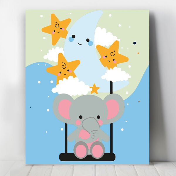 Küçük Fil Ve Yıldızlar Sayılarla Boyama Seti