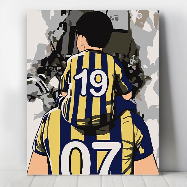 Baba Ve Oğlu Sayılarla Boyama Seti