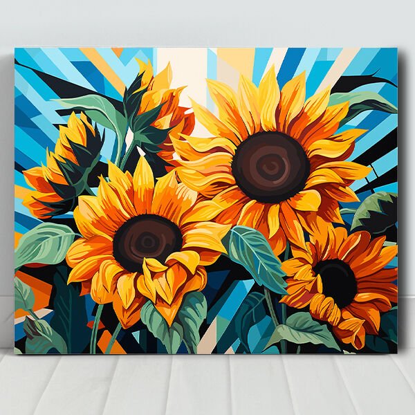 Ayçiçekleri Sayılarla Boyama Seti