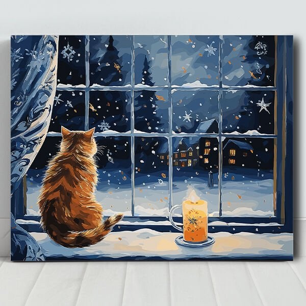 Yalnız Kedi Sayılarla Boyama Seti