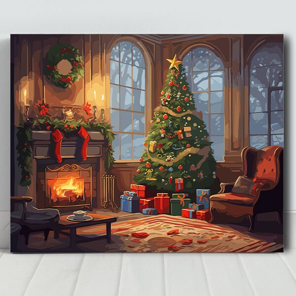 Noel Evi Sayılarla Boyama Seti