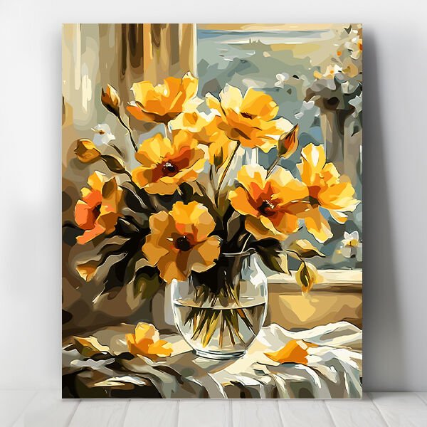 Sarı Çiçeklerin Hatırası Sayılarla Boyama Seti