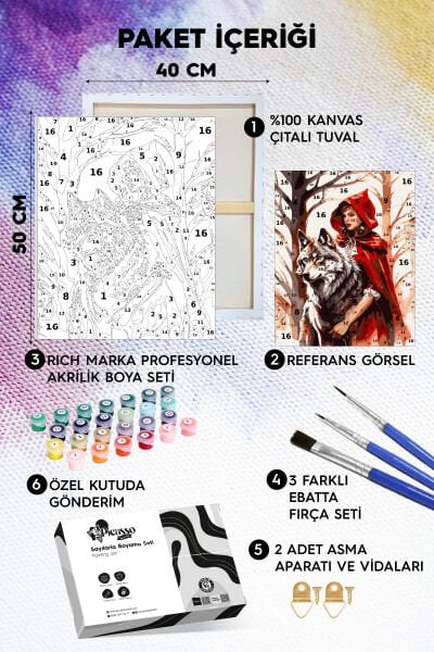 Kurt Ve Kız Sayılarla Boyama Seti