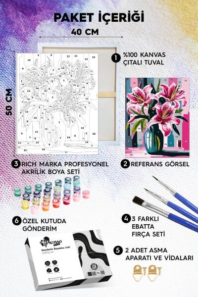 Paskalya Zambağı Sayılarla Boyama Seti