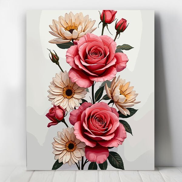 Çiçek Sanatı Sayılarla Boyama Seti