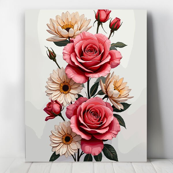 Çiçek Sanatı Sayılarla Boyama Seti