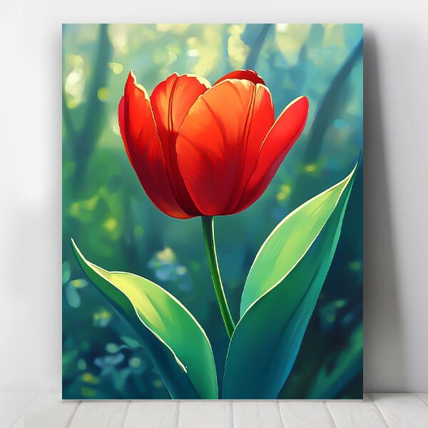 Kırmızı Lale Sayılarla Boyama Seti