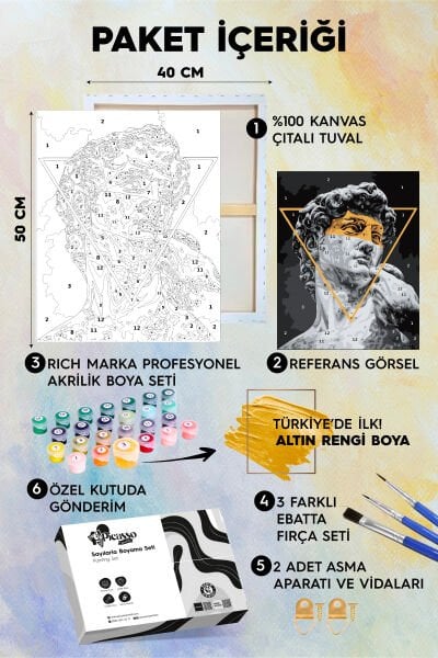 Mitolojik Heykel Sayılarla Boyama Seti