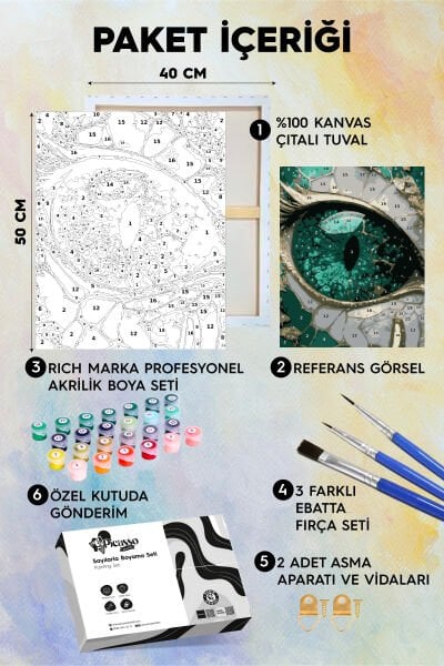 Zümrüt Göz Sayılarla Boyama Seti