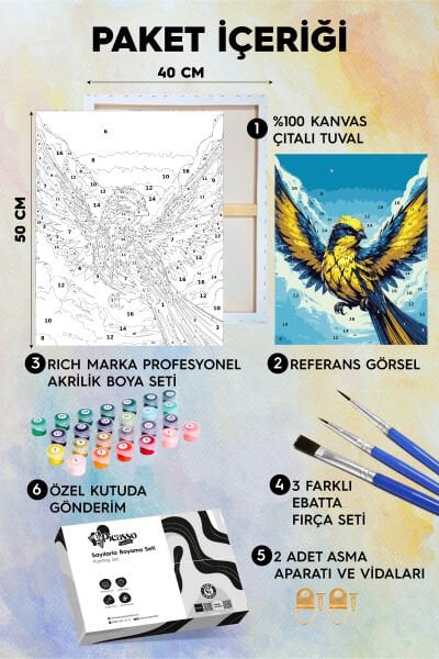 Sarı Kanarya Aşkına Sayılarla Boyama Seti