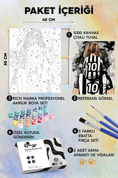 Siyah Beyaz Sevdamız Sayılarla Boyama Seti