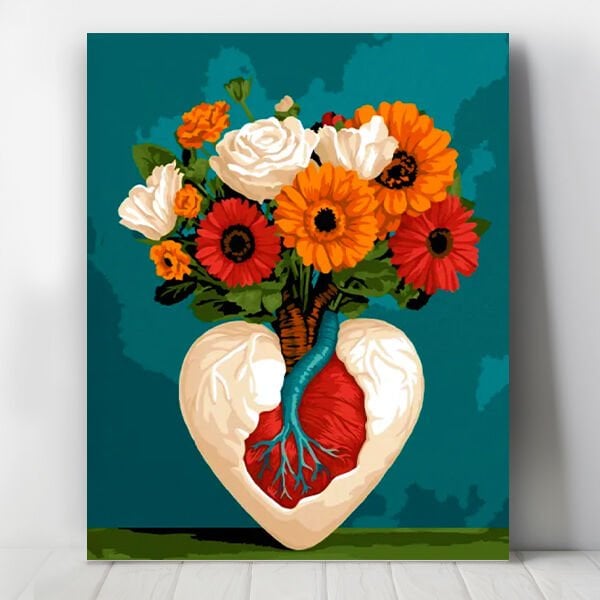 Kalpte Açan Çiçek Sayılarla Boyama Seti