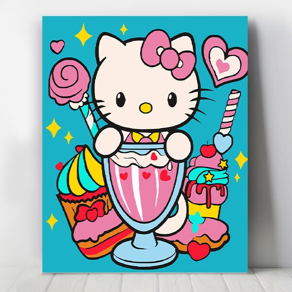 Milkshake Kitty Sayılarla Boyama Seti
