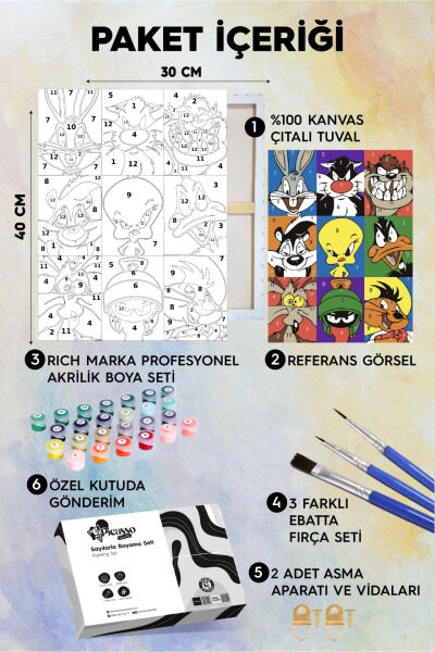 Sevimli Kahramanlar Sayılarla Boyama Seti