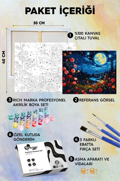 Gecenin Gülü Sayılarla Boyama Seti