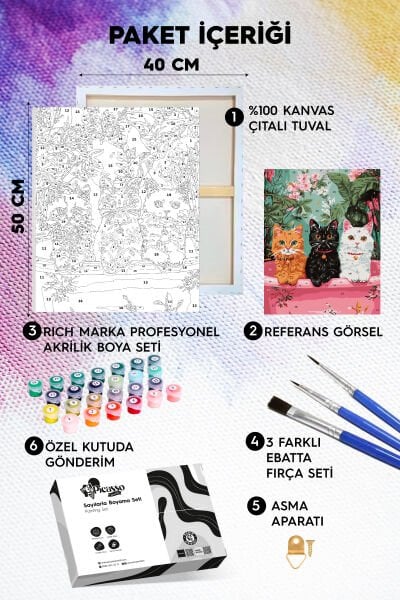 Pembe Küvet Sayılarla Boyama Seti