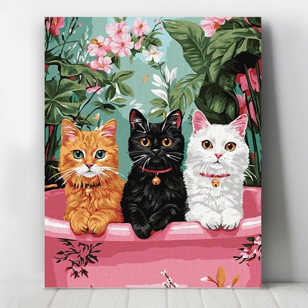 Pembe Küvet Sayılarla Boyama Seti